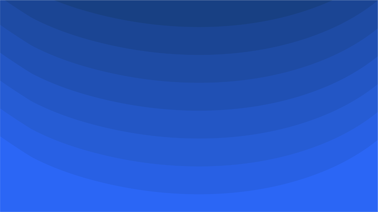 Fundo abstrato com degradê de ondas em tons de azul escuro a azul royal claro dispostas em camadas semicirculares concêntricas.